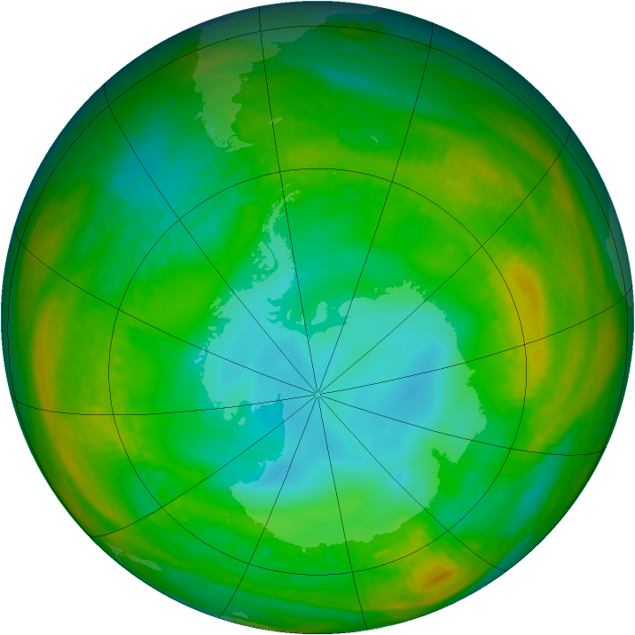 Antarctic ozone map for 21 July 1981